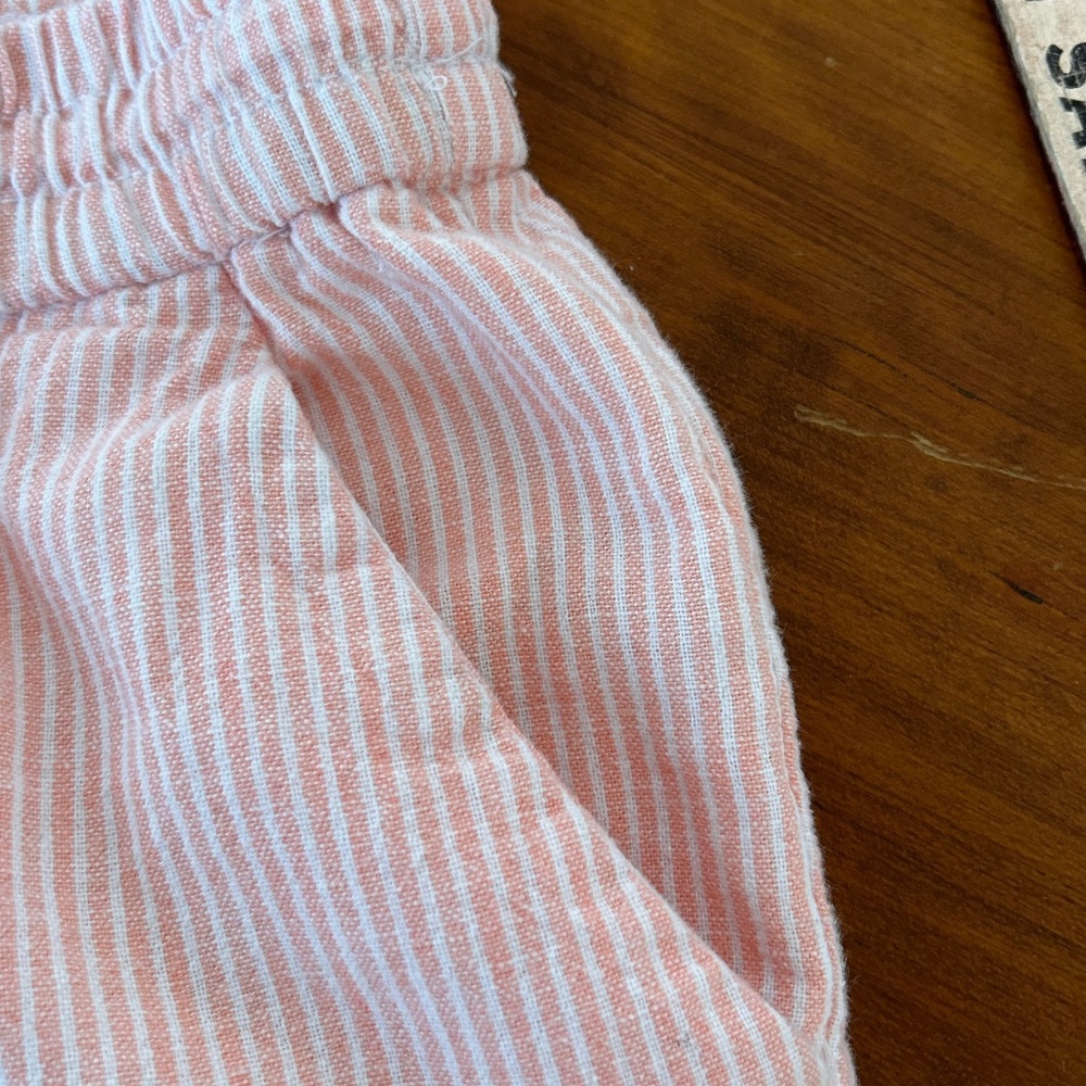 J. CREW  PINK/WHITE ELASTIC WAIST SIZE 20 DRAWSTRING PANTS COMFY